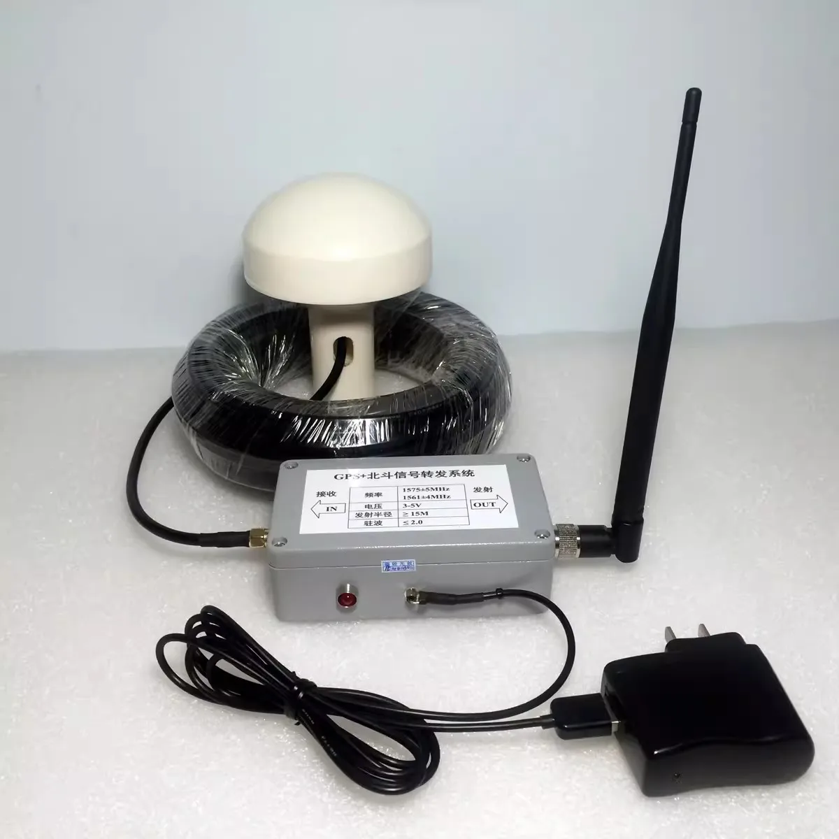 GPS Signal Repeater Amplifier Transmission Complete Kit with 15M Mushroom Receiver Antenna