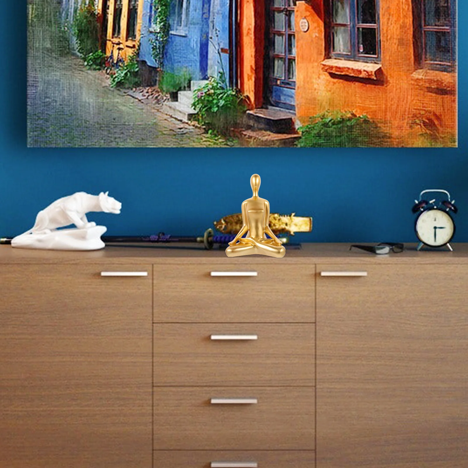 

Delicate Yoga Ornament Handmade Craft Special Texture for Home Decor Living Room Bedroom Study Yoga Figurine Table Decoration