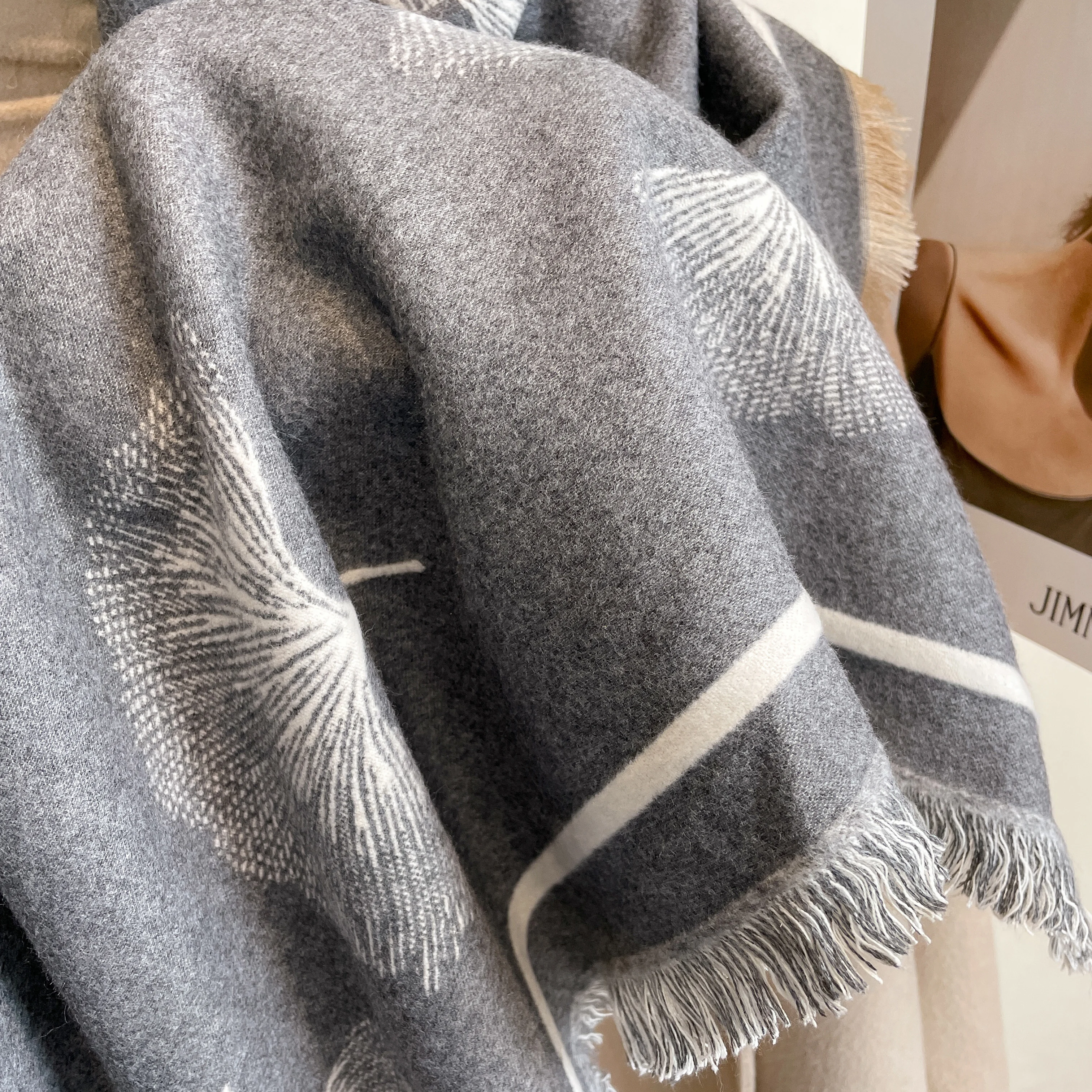 Neue Warme Winter Schal Kaschmir Frauen Pashmina Design Druck Schals Wrap Weibliche Dicke Decke Weiche Bufanda Stolen Mode Kopftuch – Detail 15
