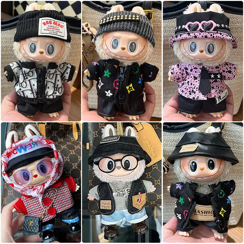

No shoes No glasses For Labubu Doll Clothing Set Hat 17cm Fashion Trend Clothes Doll DIY Accessories Party Games Toys Gift