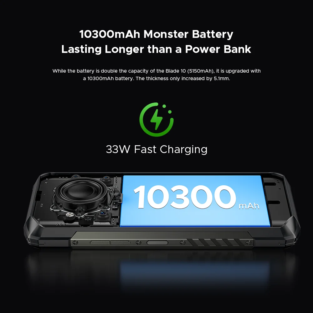 Global Version DOOGEE Blade20 Play 5G Rugged Phone 6.6” HD+ 90Hz 8GB 256GB 10300mAh Battery 50MP Camera Android 15 Mobile phone