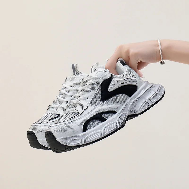 รองเท้าผ้าใบวินเทจสำหรับผู้หญิง, รองเท้าตาข่ายระบายอากาศได้ดีใส่วิ่งเดินได้รองเท้ากีฬาลำลองสำหรับวัยรุ่นผู้หญิง