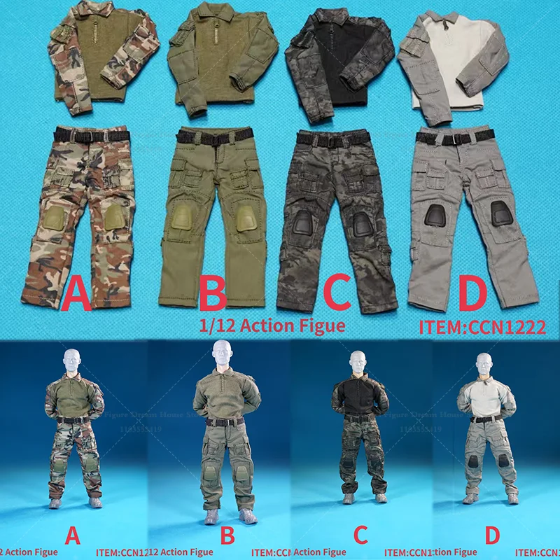 

CCN1222 A/B/C/D масштаб 1/12, 4 различных стиля, камуфляжный боевой костюм в джунглях, комплект мужской одежды для 6-дюймовой фигурки солдата