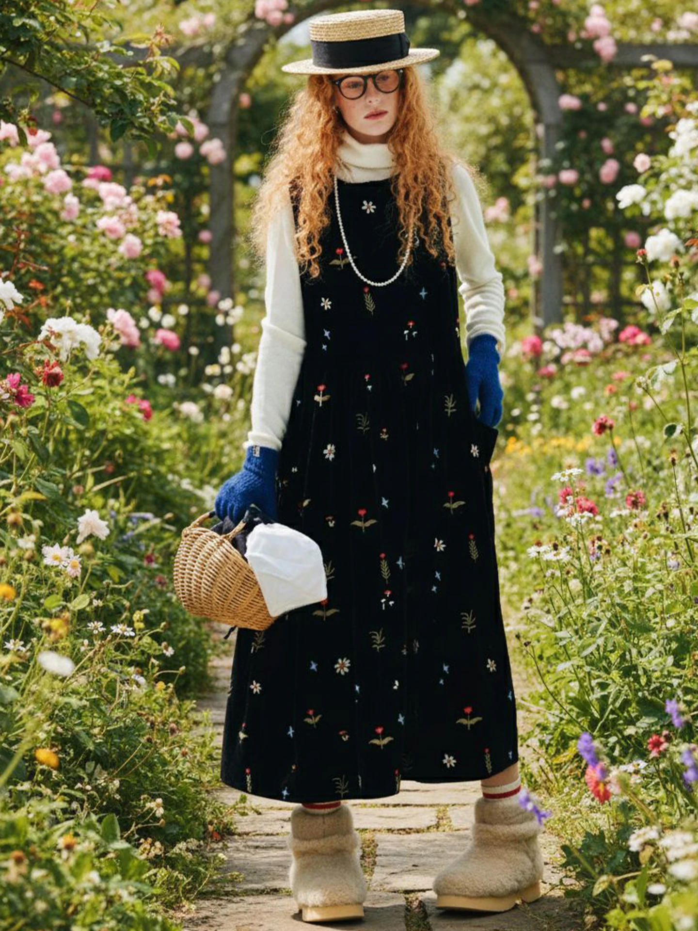Robe sans manches brodée vintage Moriyama au quotidien pour les déplacements quotidiens et les renco