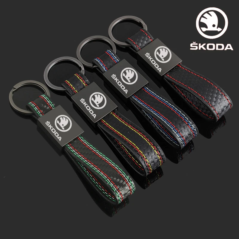 Car Key Buckle Chain for Skoda Logo Superb Kamiq Yeti Karoq Tour RS Fabia 2 1 Rapid Kodiaq Octavia 2 A7 Alloy Keyring Decoration