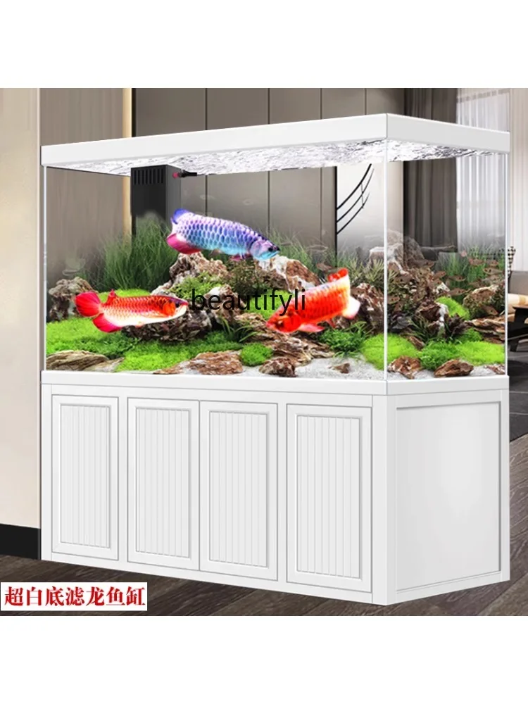 Dragon Fish Tank Super White Glass Aquarium Large Living Room Home Floor Ecological Change Water Bottom Filter Screen Fish Tank