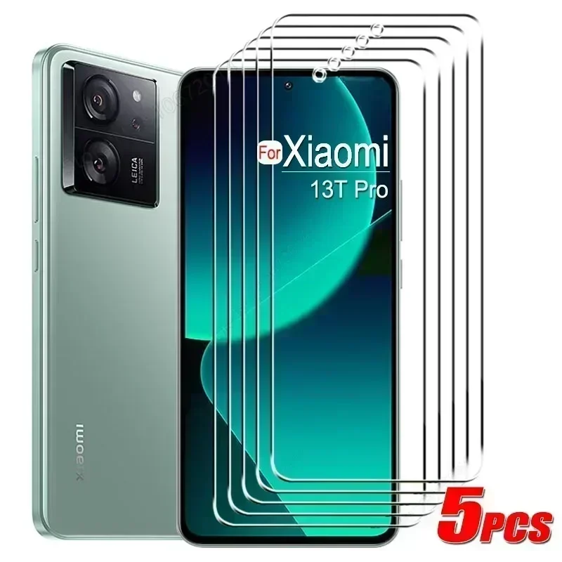 

5PCS For Xiaomi 13T Pro Tempered Glass For Xiaomi 14 13 12 11 Lite 5G Ne Full Glue Screen Protectors Film For Xiaomi 11T 12T Pro