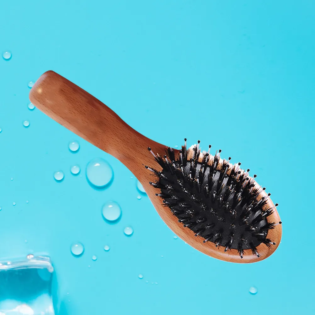 

Mini Airbag Natural Wood Bristle Comb Scalp Portable Comb Massage Portable Antistatic Haircare Tool Smooth Handle