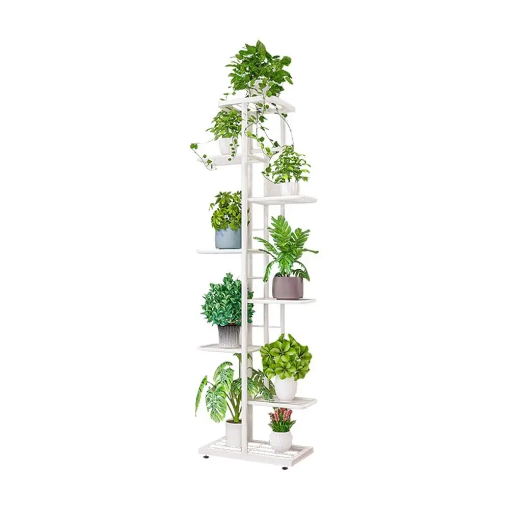 

8 Tier Metal Plant Stand for Indoor Outdoor Flower Pot Display Planter Shelf, White