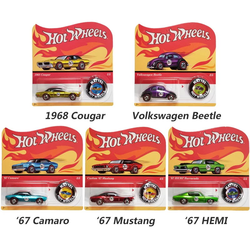 Hot Wheels 50 aniversario edición limitada juguete de modelo de coche de aleación coleccionable con emblema caja de regalo conmemorativa