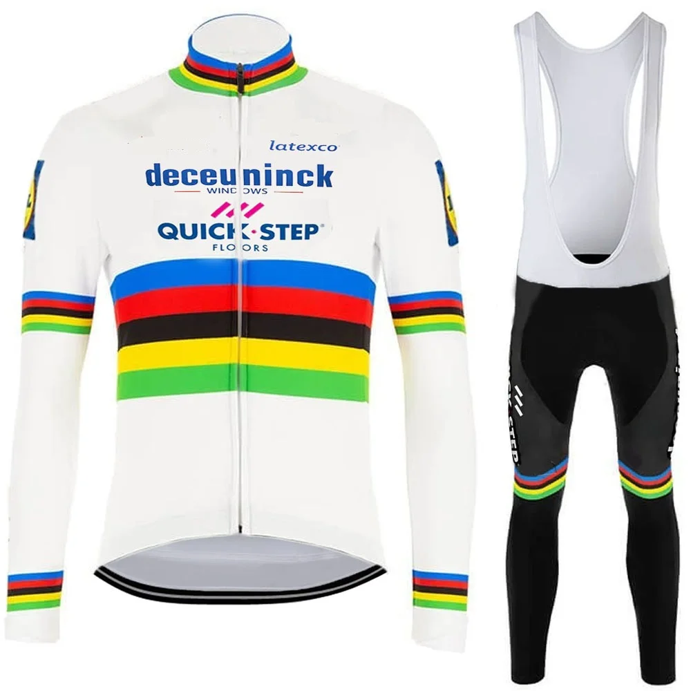 

QUICK STEP World Champion Cycling Jersey Set Julian Alaphilippe Clothing Road Bike Suit Bicycle Pants MTB Maillot