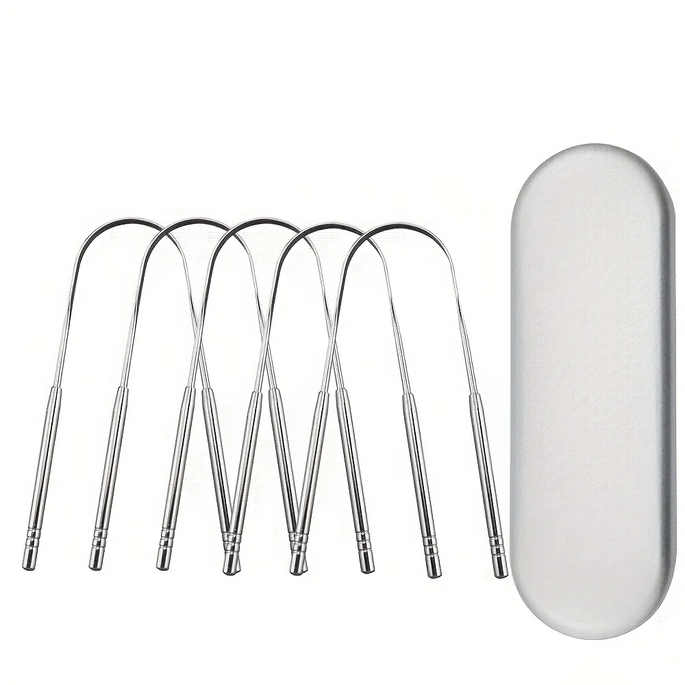 5pcs Household Tongue Cleaning Tongue Scraper Reusable for Men and Women  Tongue Cleaning Tool Washable Oral Cleaning Iron box