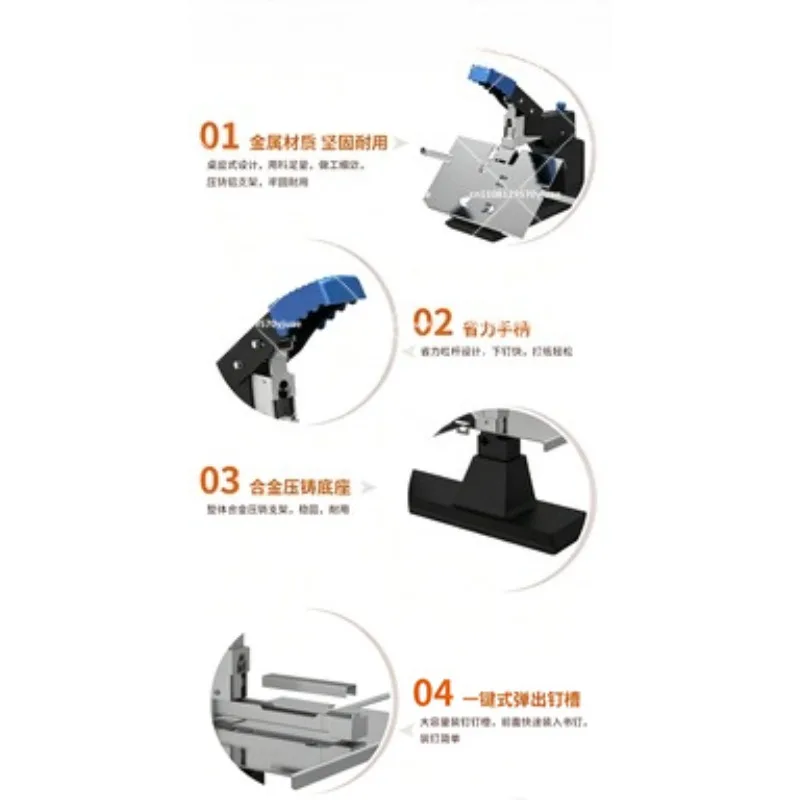 Heavy Duty Stapler for Books & Documents, A3 Flat Stitching Manual Stapler for Office Use