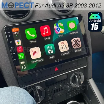 MOPECT Carplay Inalámbrico Android Auto Android 15 4 Núcleos 9 Pulgadas para AUDI A3 8P 2003-2012 Autoradio GPS NAV SWC DAB+ (opcional) 1