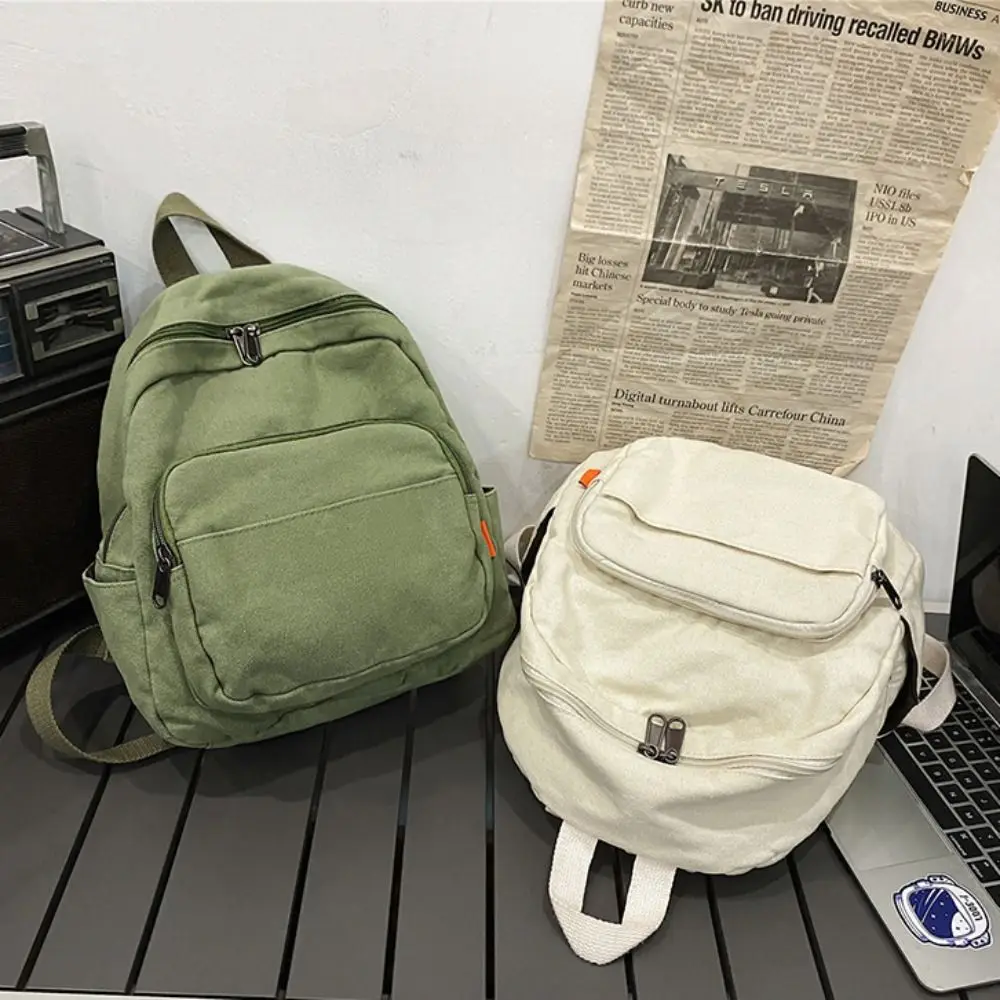 

Leisure Fashion Simple Canvas Leisure Backpack Washable Multi-Function Shoulder Bag Trendy Lightweight Travel Rucksack Gifts