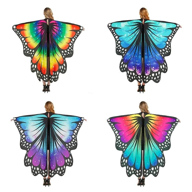 Women Stage Dress-up Butterfly Wings Cape Shawl  Fancy Dress Costume Party Props Halloween Adult Cosplay Dance Cloak Cape