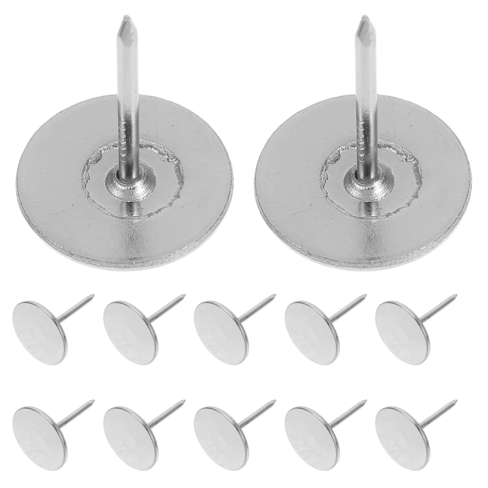 20Pcs Metal Flat Thumb Tacks Electroplated Iron Push Pins for Carpet Sofa Couch Chair Headboard Craft Reinforcement