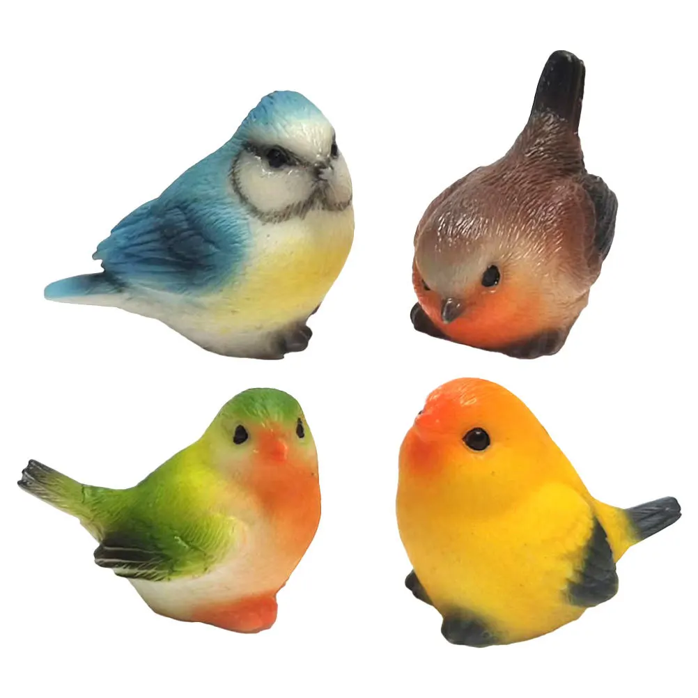 

4Pcs Resin Garden Bird Sculptures Miniature Realistic Indoor Outdoor Lawn Decorative Bird Statues Landscape Ornaments