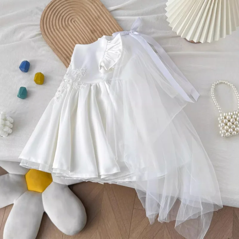 Girl's First Birthday Princess Dress2026Summer children's host and flower girl piano performance dress