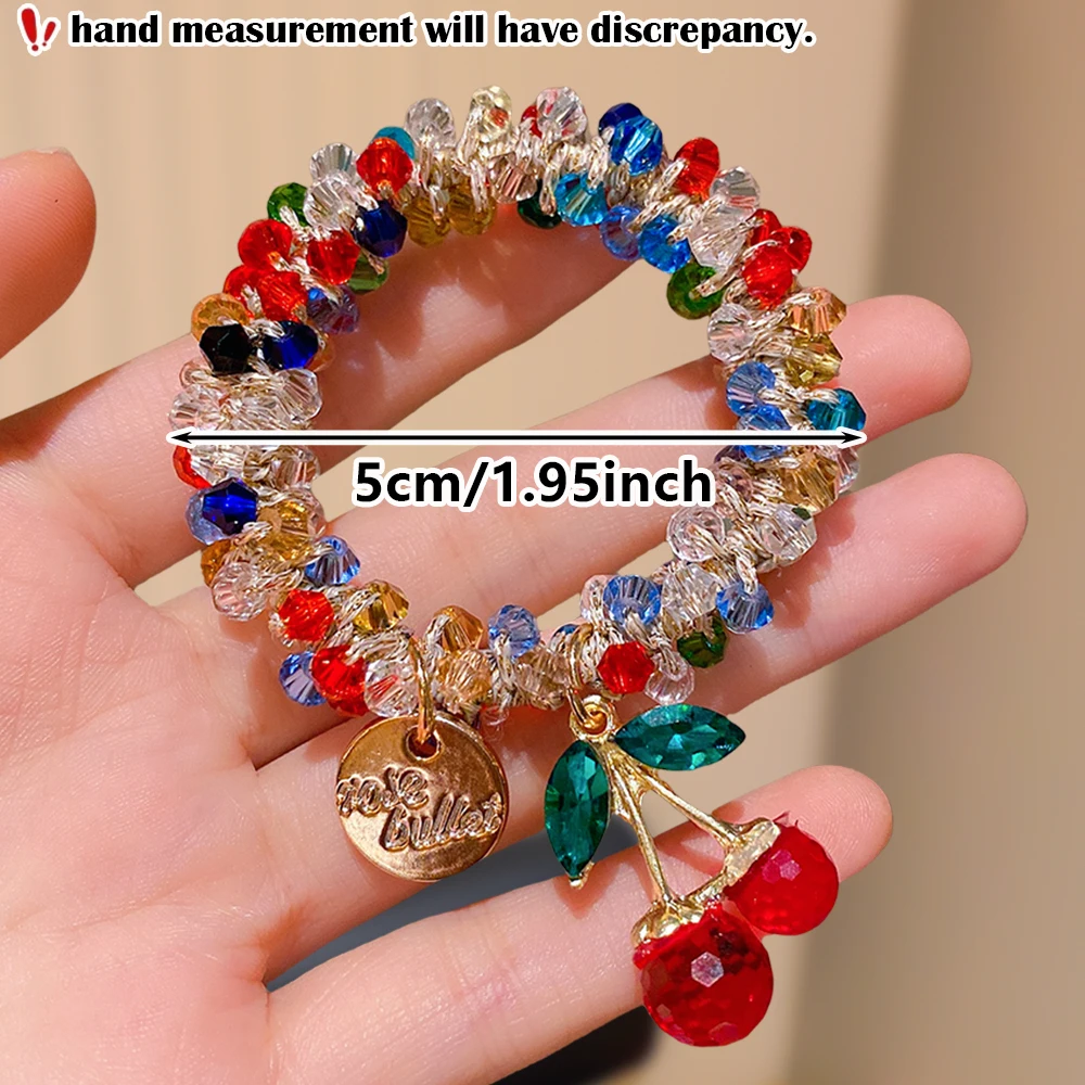 ربطات شعر على شكل كرز متعددة الألوان ثلاثية الأبعاد هدية لطيفة للفتيات تصميم نابض بالحياة مثالية لتصفيف الشعر اليومي وإكسسوارات الموضة