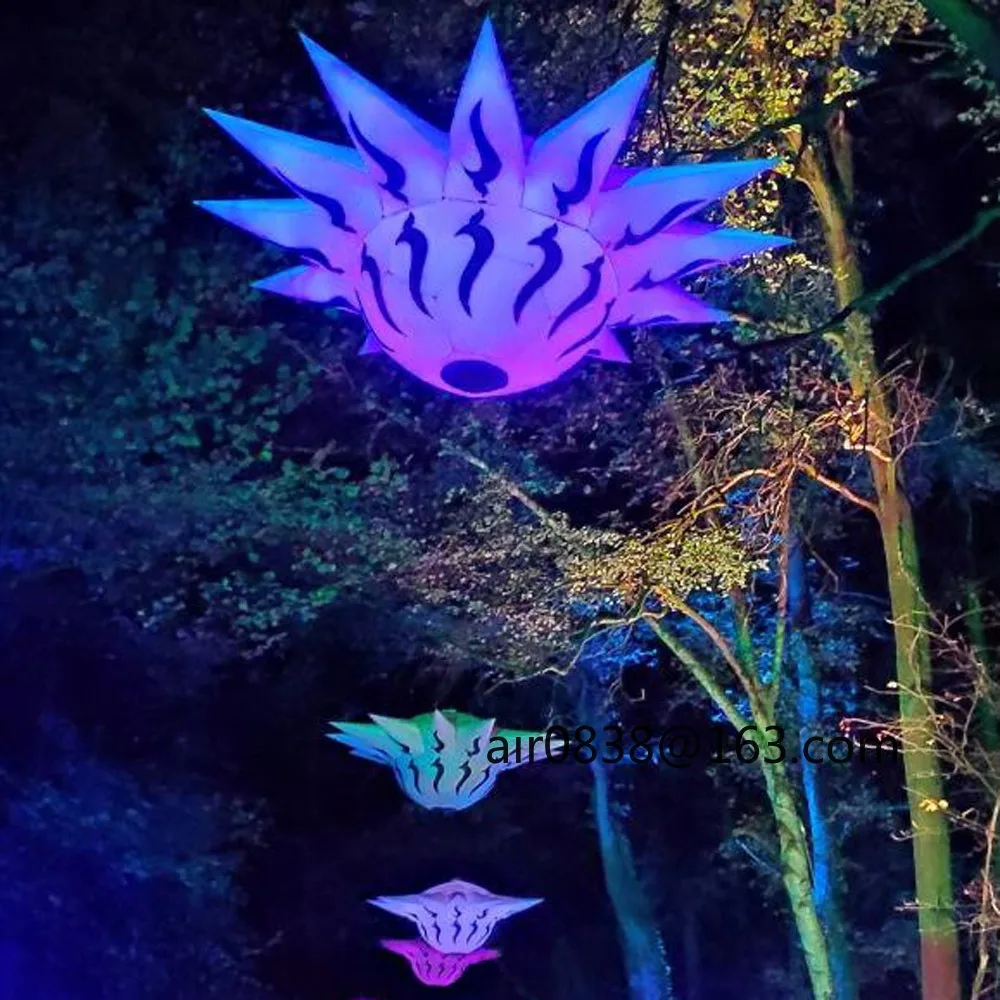 Glow Giant Inflatable Spiky Balls,Light-Up Inflatable Spike Led Star for Party Wedding Nightclub Ceiling Hanging Decoration