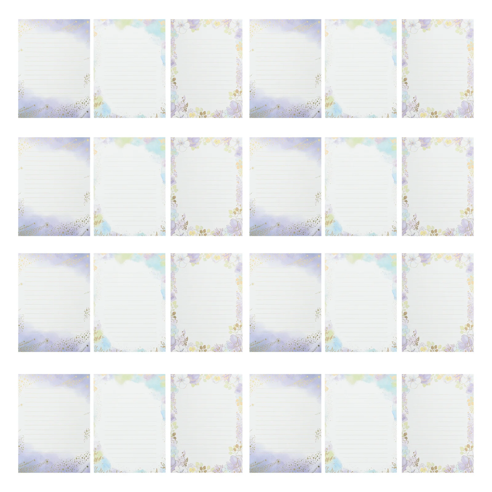 

24 Sheets A5 Gold Foil Vintage Stationery Paper Elegant Floral Letterhead Sheets for Wedding Invitations Scrapbooking Poems