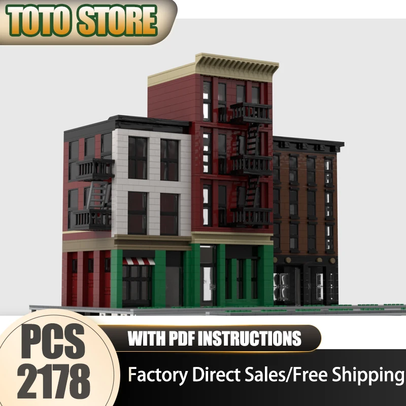 

City Street View Moc Building Bricks New York Apartment Building Technology Modular Blocks Gifts Christmas Toys DIY Set Assembly