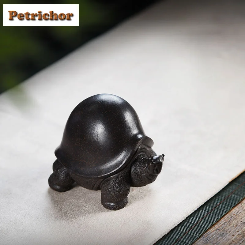 Yixing Zisha Treasure Turtle Tea Pet Creative Lucky Model Tea Figurine Play Toys Tea Statue Ornaments Can Be Raised Cafes Gift