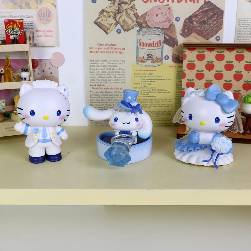 Sanrio Romantic Wedding Series Blind Box Figurine Trendy Toys Kuromi Melody Hello Kitty Anime Figures Mystery Box Dolls Gift view 4