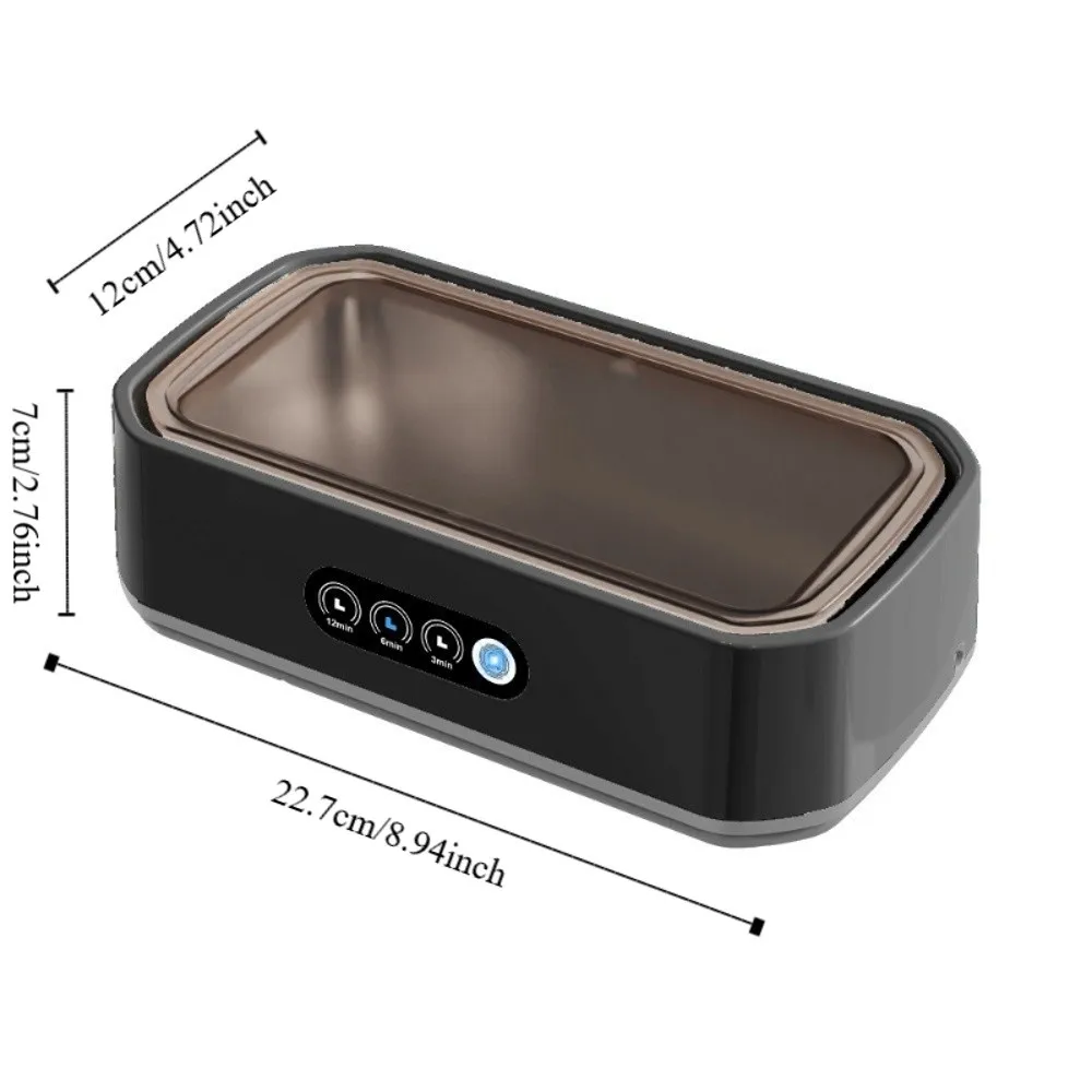 650ML Ultrasonic Eyeglass Cleaning Machine High Frequency Vibration Low Noise Ultrasonic Jewelry Cleaner Professional 3 Gear