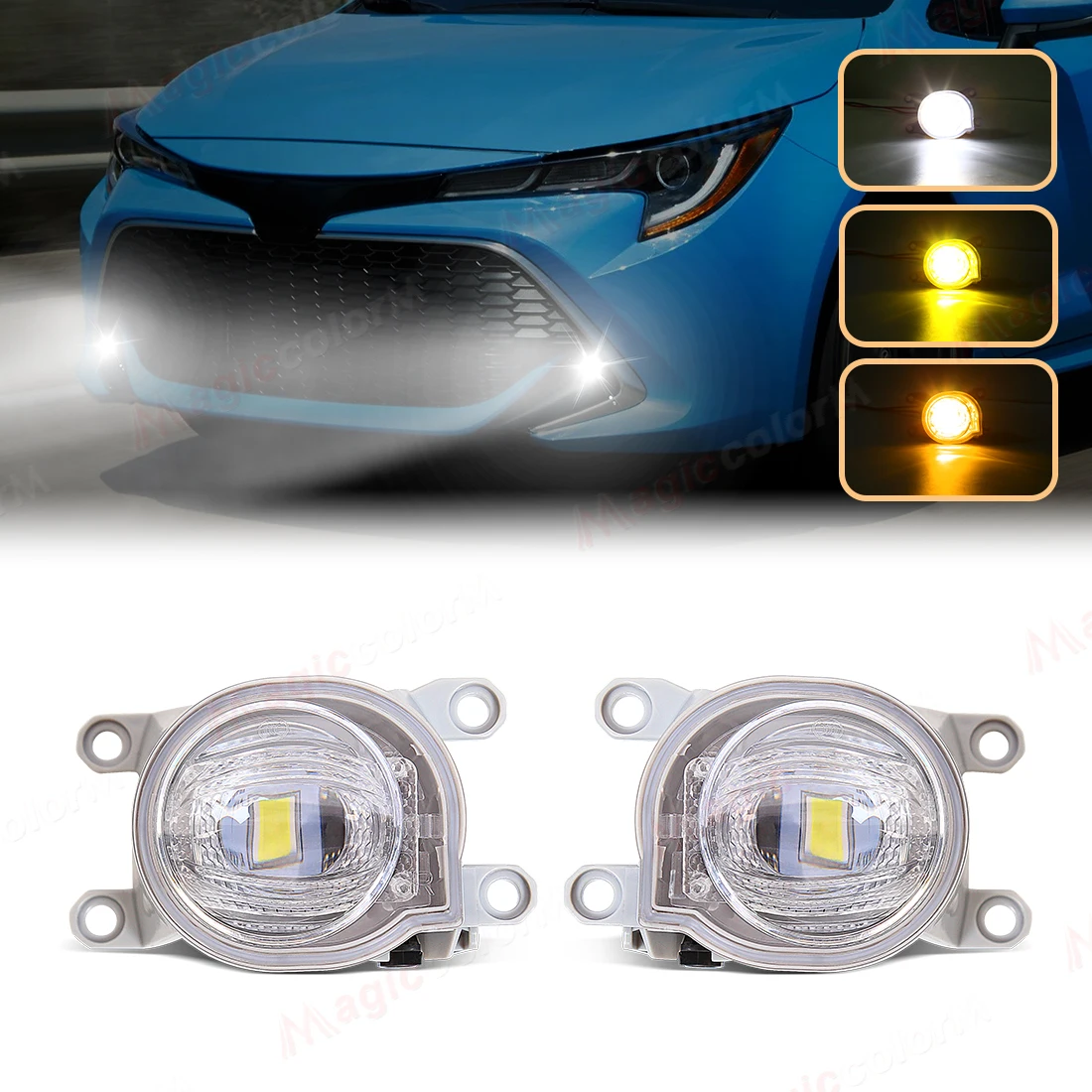 Car Fog Lamp Assembly For Toyota CHR Levin Corolla L XLE Hatchback Yaris Fortuner Hilux Revo 2019 2020 2021 2022 Headlight White