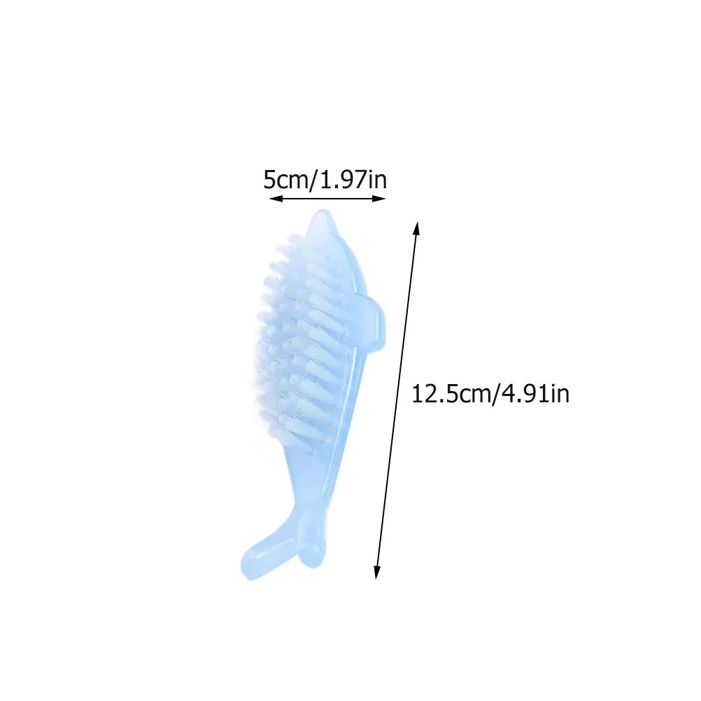 4Pcs 돌고래 모양의 네일 브러쉬 내구성 플라스틱 매니큐어 도구 손톱 청소용 네일 표면 먼지 제거 휴대용 소프트
