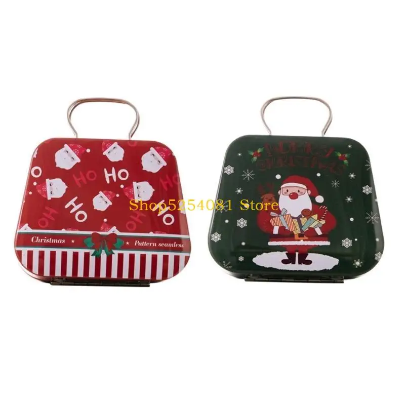 AXYC Christmas Decoration Storage Box Seasonal Tin Treat Box Christmas Candy Storage Accessory Festival Tin Container