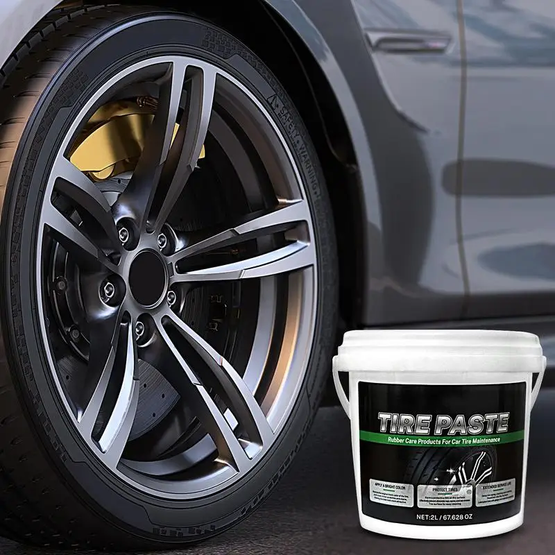 High Gloss Tire Shine Wax 2L Effective Tire Polish Wax Long-Lasting Shine Complete Polishing & Waxing Kits Car Polish