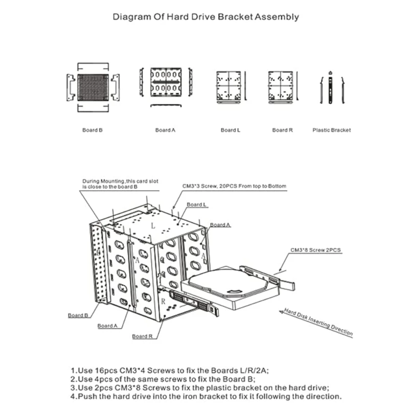 HDD-Festplattenregal für Festplatten mit Lüfter, Platz für Festplattenkäfige, Adapter-Rack-Halterung, Edelstahlkäfig, 5,25 Zoll bis 5 x 3,5 Zoll