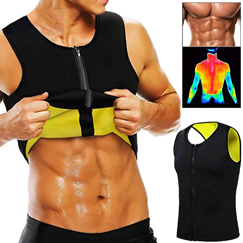 Men Compression Vest Sports Exercise T-shirts Workout Fitness Tank Tops Sauna Effect Tracksuit Training Clothing Athletic Shirts