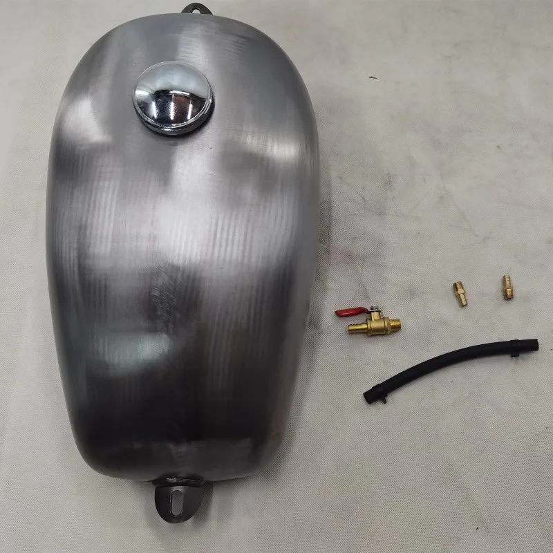 Silvery Motorc ycle Petrol Ga s Fuel Tank Universal Fit For All Models DIY Painted