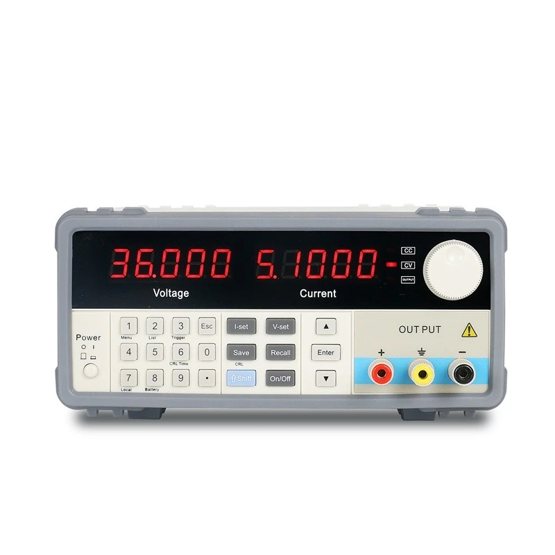 

High-precision programmable DC power supply with output switch control for easy control