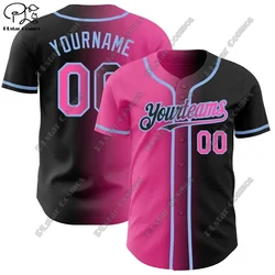 PLSTAR COSMOS baseball shirt custom 3D printing gradient summer pink mixed color yellow black blue purple green casual unisex