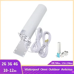 Waterpoof High Gain 10~12dBi 2G 3G 4G LTE Omni Antenna SMA/TS9 Exterior Ceilling 5m Cable 698-2700MHz Indoor Outdoor Antenna