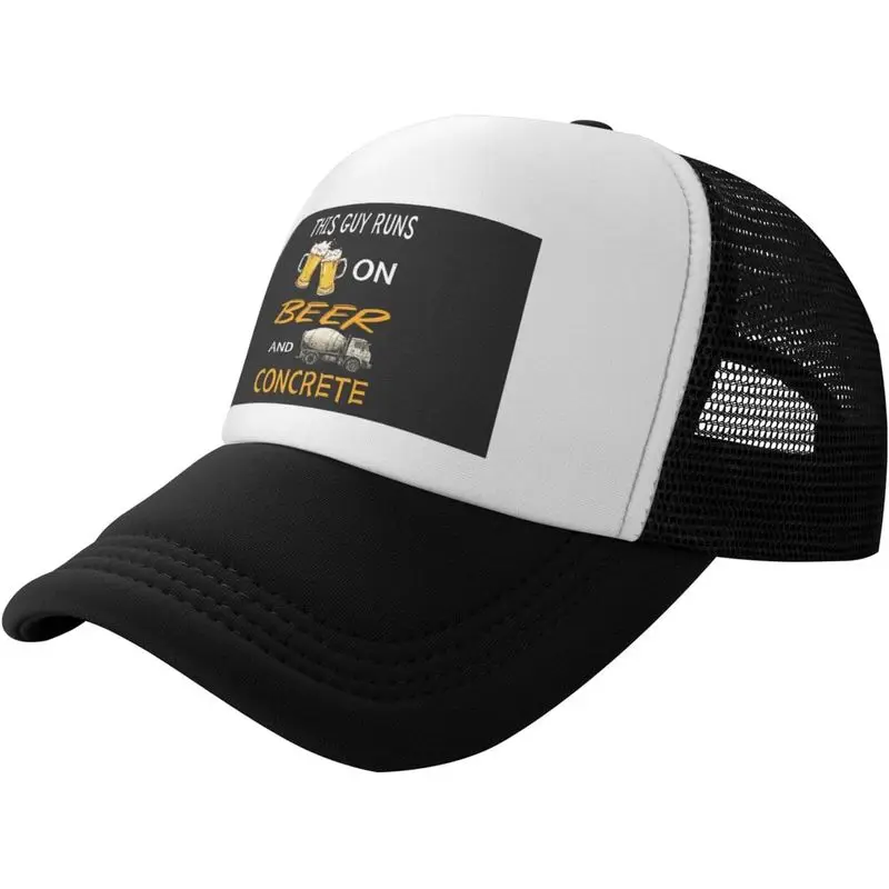 Concrete Finisher Beer Cement Worker Appreciation Adjustable Breathable Mesh Trucker Baseball Cap Unisex1 Black