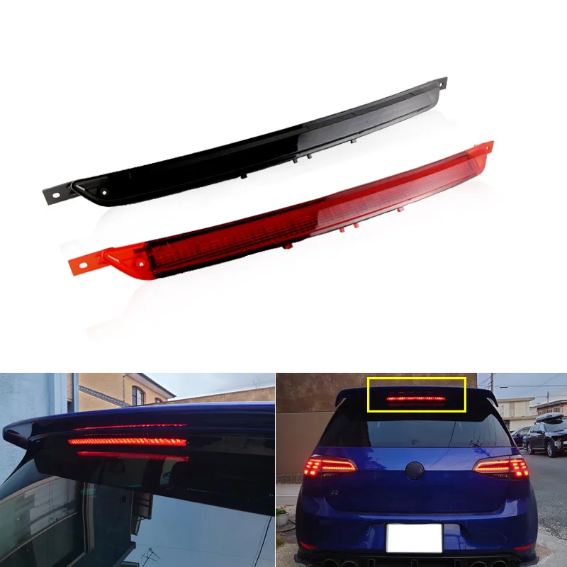 

1x Smoked Led Center High Mount 3rd Brake Light For VW Golf MK7 GTI GTE GTD e-Golf T-Roc Touareg Car Additional Tail Stop Lamp