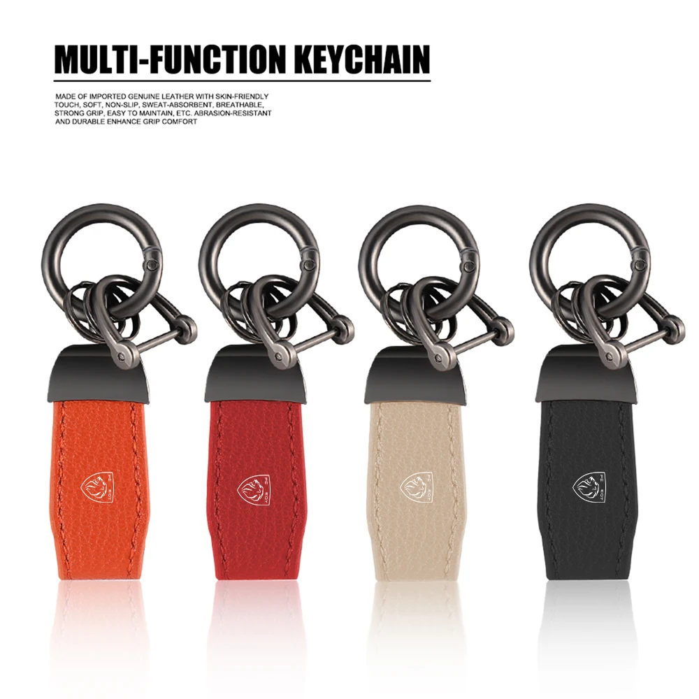 

Leather Keychain Car KeyRing Chain Holder Auto Key Accessories For Peugeot 206 207 208 107 106 407 508 2008 5008 307 308 3008