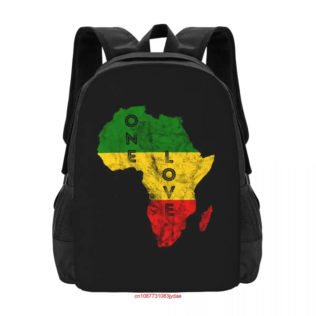 Рюкзак Rasta Regae Rastafari Afri с принтом музыки, большой вместимости