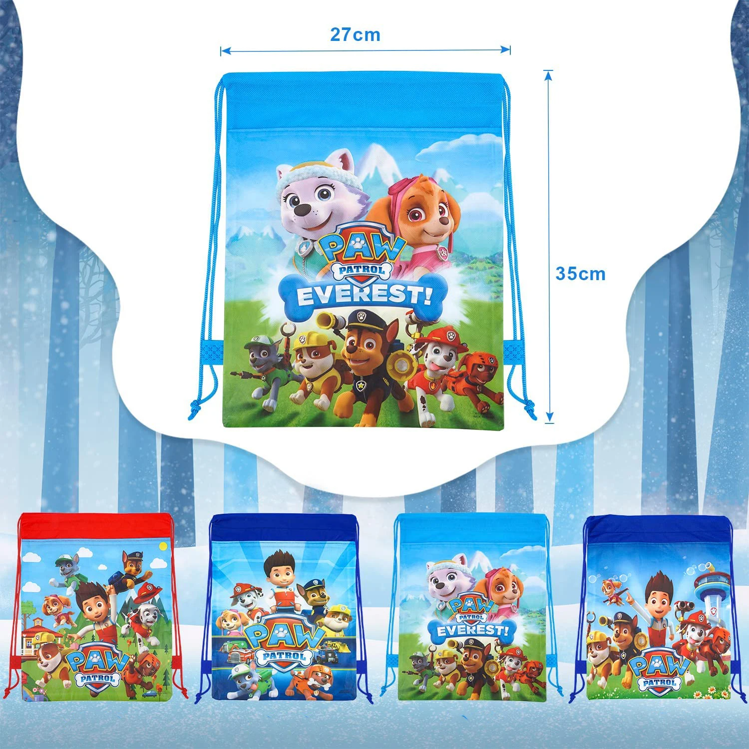 Paw Patrol กระเป๋าเป้สะพายหลัง Skye กระเป๋าหูรูดกระเป๋าการ์ตูนสุนัขของเล่นเด็กของขวัญปาร์ตี้ของขวัญวันเกิดสำหรับเด็กขนาด34*27ซม.