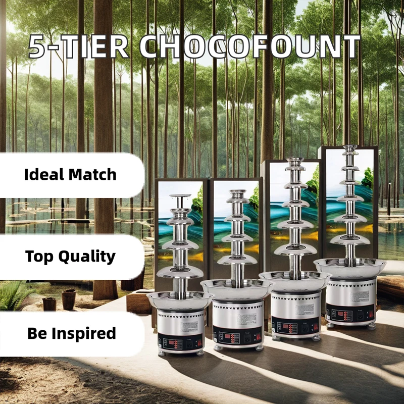 Electric Commercial Chocolate Fountain Machine 6-Layer/7-Layer Stainless Steel Candy Waterfall Machine