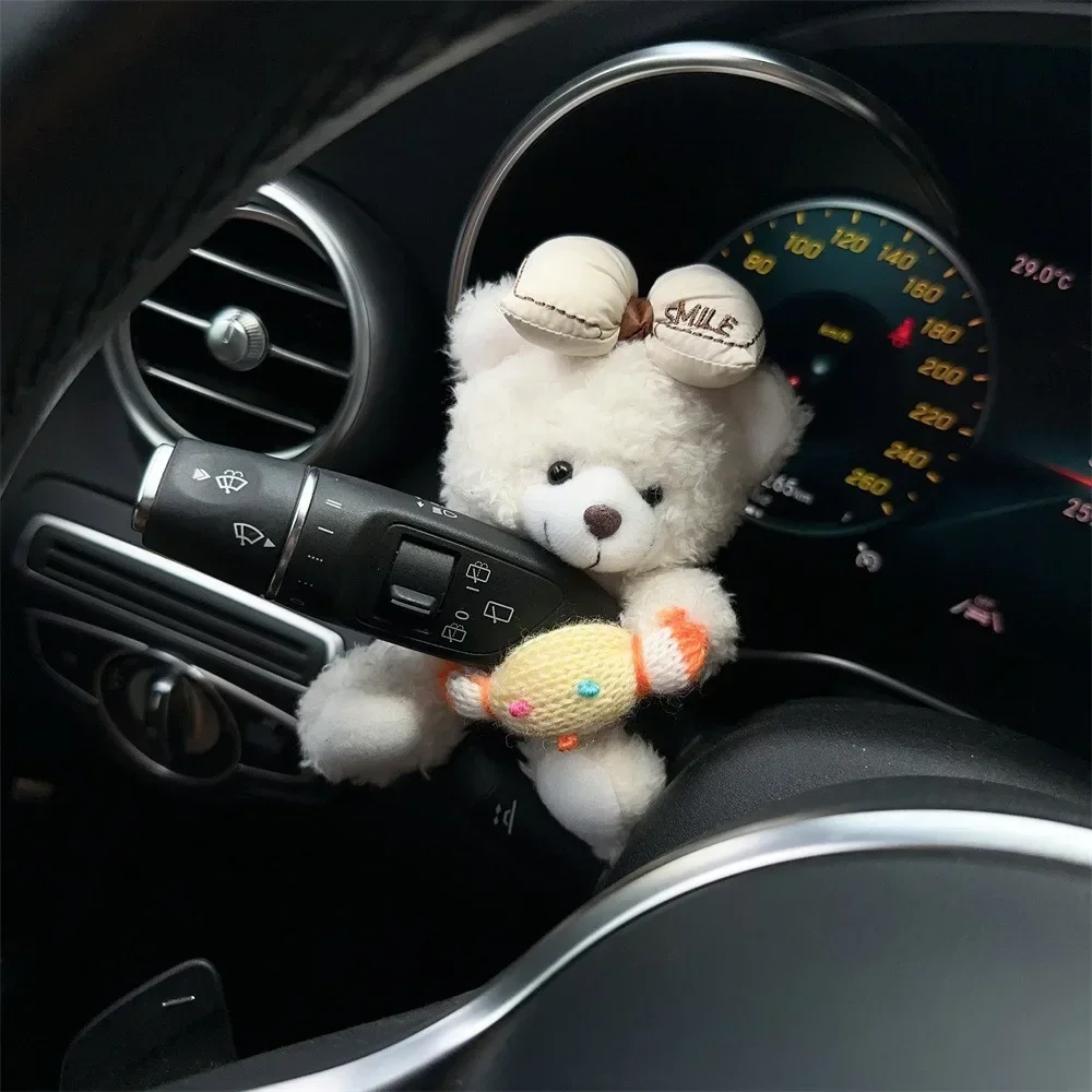 Car Internet Celebrity Accessorie Used for Car Gear Shift Decoration Cute Turn Signal Dolls Wiper Dolls Rearview Mirror Ornament