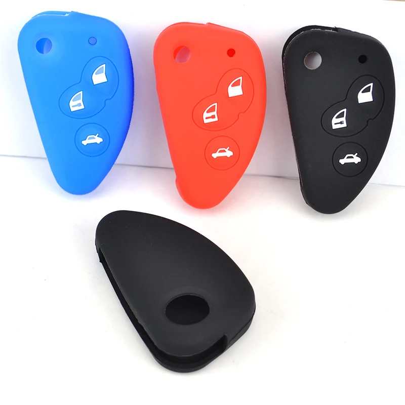 3 Button Silicone Remote Flip Key Cover Case Fob Fit For Alfa Romeo 147 156 166 Gt Jtd Ts Shell Styling Holder Protector