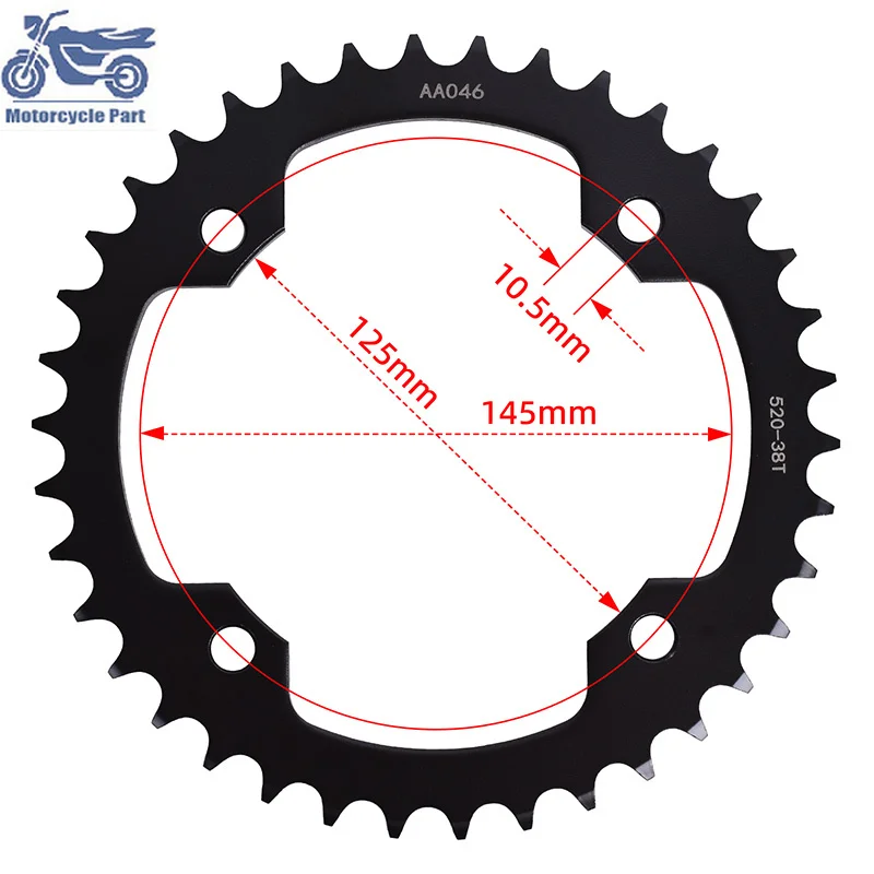 2023 2024 Motorcycle 520 38T Rear Sprocket Fit for YAMAHA YFM700 YFM 700 YFM700R YFM700RSE Raptor R S 2006-2024