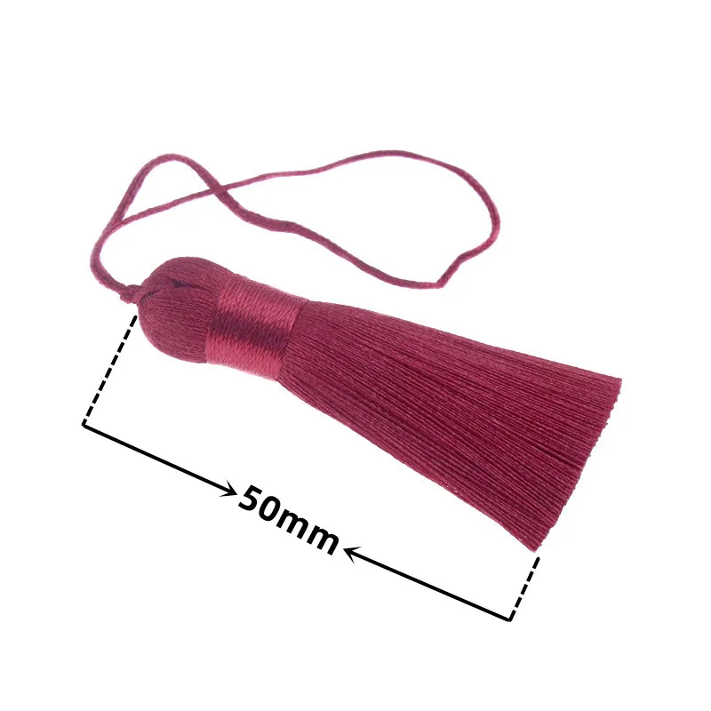 5PCS 50mm Silk Tassels For Earring Household Party Decoration Crafts DIY Phone Case Bag Accessorie Handmade Pendant Material